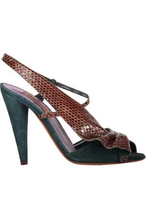Missoni Sko, Dame, Brun, 37 EU, Læder, Python Print Hælede Lædersandaler