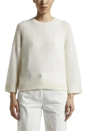 PESERICO SIGN Strik, Dame, Hvid, 2XS, Uld, Trøje i jomfru uld og alpaka tricot