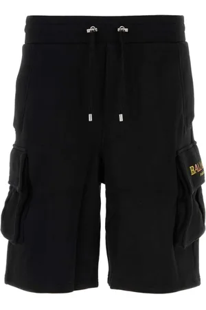 Balmain Shorts, Herre, Sort, S, Bomuld, Sort bomuld Bermuda shorts