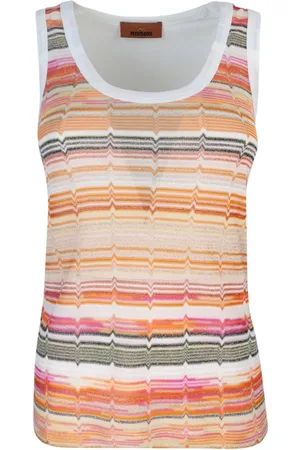 Missoni Top, Dame, Flerfarvet, M, Bomuld, Farverig græsk motiv tanktop