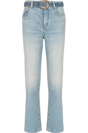 Balmain Jeans, Dame, Blå, S, Bomuld, Klassiske bæltede jeans