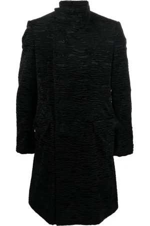 Balmain Frakke, Herre, Sort, XL, Polyester, Double-Breasted Frakke
