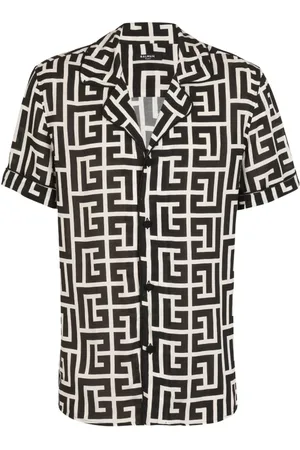 Balmain Skjorte, Herre, Sort, L, Uld, Stilfulde Skjorter Kollektion