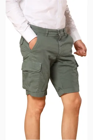 Masons Shorts, Herre, Grøn, M, Bomuld, Slim Fit Cargo Bermuda Shorts