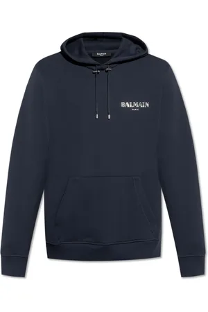 Balmain Sweathshirts & Hoodies, Herre, Blå, S, Bomuld, Sweatshirts & Hoodies