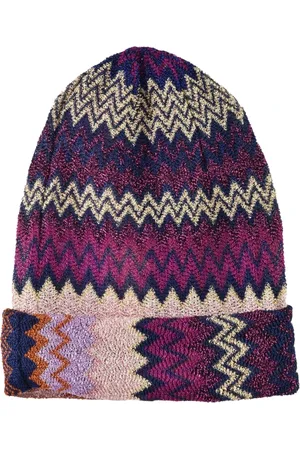 Missoni Tilbehør, Dame, Flerfarvet, ONE SIZE, Uld, Stilfuld Hat med Viskose og Polyester