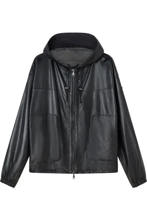 add Jakke, Herre, Sort, 2XL, Læder, Læder Hoodie Jakke