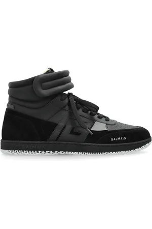 Balmain Sko, Herre, Sort, 39 EU, Læder, Svane højtop sneakers