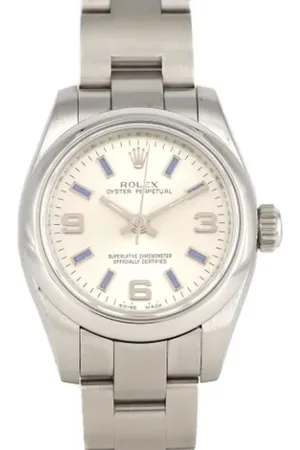 Rolex Pre-owned, Dame, Grå, ONE SIZE, Tyl, Pre-owned Rustfrit stal watches