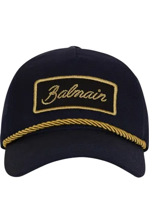 Balmain Tilbehør, Herre, Blå, ONE SIZE, Bomuld, Bomulds kasket med snor