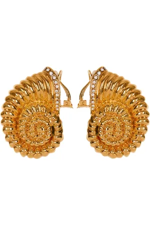Balmain Tilbehør, Dame, Gul, ONE SIZE, Snegl messing og rhinsten øreringe