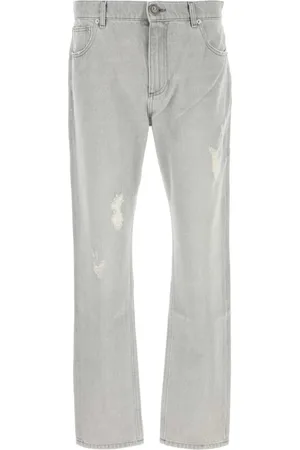 Balmain Jeans, Herre, Grå, W31, Uld, Stilfulde Grå Denim Jeans