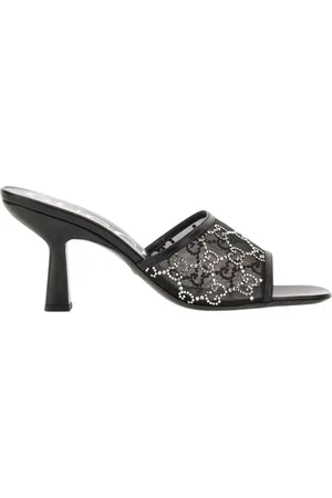 Gucci Sko, Dame, Sort, 36 EU, Læder, Sort Slip-On Sko med Krystaldetaljer