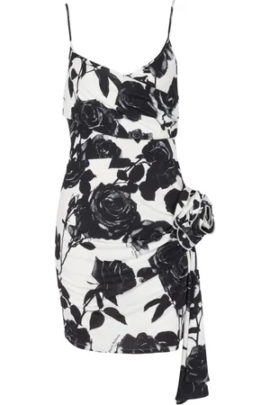 Balmain Kjole, Dame, Sort, M, Kort kjole med roseprint
