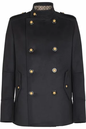 Balmain Frakke, Herre, Blå, M, Uld, Uld officer frakke
