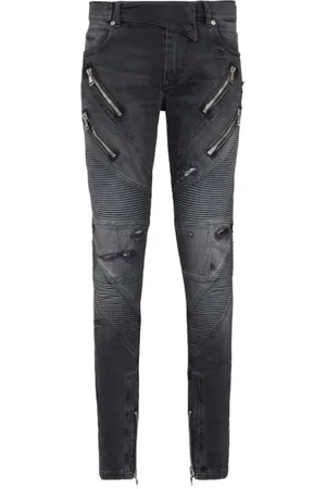 Balmain Jeans, Herre, Grå, W31, Uld, Stilfulde Denim Jeans