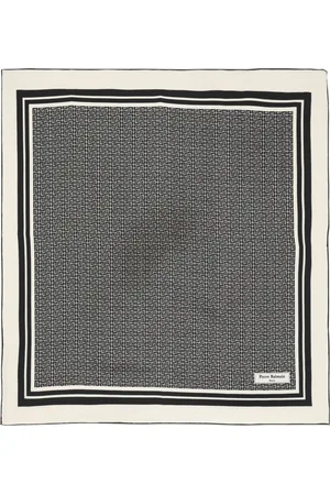 Balmain Tilbehør, Dame, Sort, ONE SIZE, Firkantet silketørklæde med monogramtryk