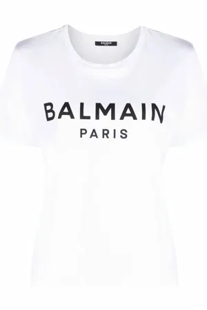 Balmain Top, Dame, Hvid, S, GAB Hvid/Sort T-Shirt