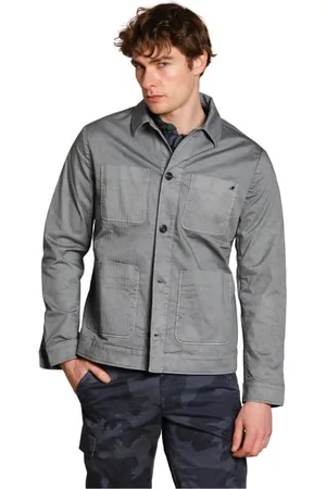 Masons Jakke, Herre, Grå, S, Bomuld, Chevron Bomuld Herre Overshirt