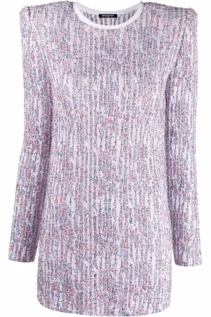 Balmain Kjole, Dame, Flerfarvet, M, Polyester, Hvid Mini Kjole Polyester Viskose