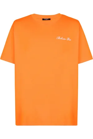 Balmain Top, Herre, , S, Bomuld, Afslappet T-shirt med signaturbroderi