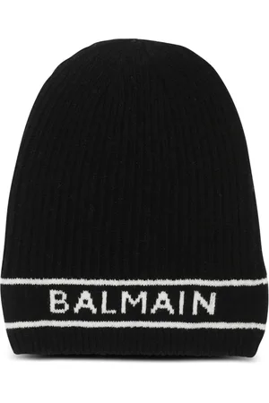 Balmain Tilbehør, Dame, Sort, ONE SIZE, Uld, logo broderet uldhat