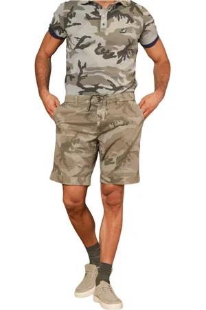 Masons Shorts, Herre, Grøn, XS, Bomuld, Grøn Camouflage Print Afslappet Fit Bermuda