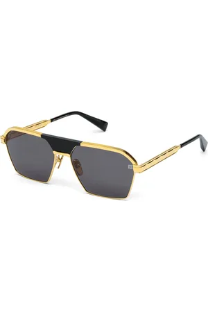 Balmain Tilbehør, Dame, Gul, ONE SIZE, Uld, 18k Guld Sort Navigator Solbriller