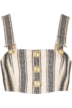 Balmain Top, Dame, , S, Bomuld, Stribet Multifarvet Bomuld Polyester Bluse