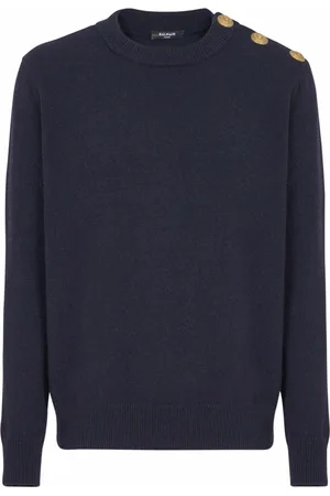 Balmain Strik, Herre, Blå, M, Uld, sweater