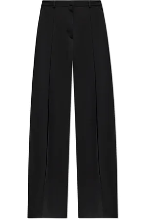 Balmain Bukser, Dame, Sort, S, Uld, Bukser med syning på benene