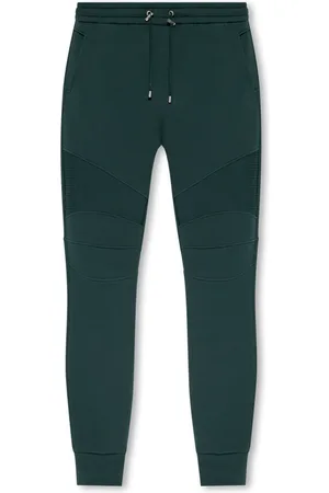 Balmain Bukser, Herre, Grøn, M, Bomuld, Sweatpants med Logo
