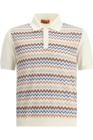 Missoni Top, Herre, Flerfarvet, XS, ZigZag Strik Polo Shirt