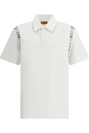 Missoni Top, Herre, Hvid, M, Uld, ZigZag Polo Skjorte