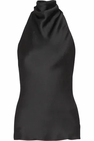 Balmain Top, Dame, Sort, XS, Satin, Rygløs crepe satin top