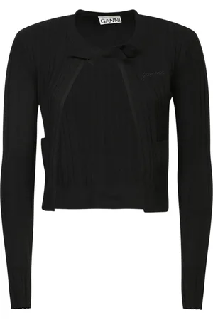 Ganni Strik, Dame, Sort, L, Uld, Sort Sweater Elegant Peter Pan Krave