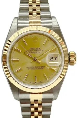 Rolex Pre-owned, Dame, Gul, ONE SIZE, Uld, Pre-owned Rustfrit stal watches