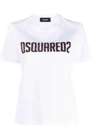 Dsquared2 Top, Dame, Hvid, L, Uld, Italiensk Fremstillede Stilfulde T-shirts