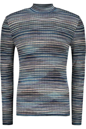 M Missoni Strik, Herre, Flerfarvet, L, Uld, Ribbet uld turtleneck sweater