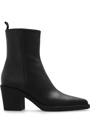 Gianvito Rossi Sko, Dame, Sort, 39 1/2 EU, Læder, Læder ankelstøvler Dylan