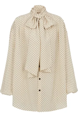 Balmain Bluser & Skjorter, Dame, , S, Trykt skjorte med sløjfe krave