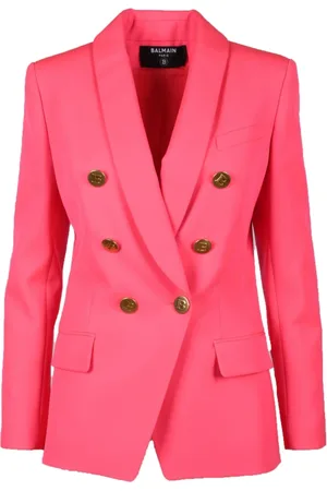 Balmain Jakke, Dame, Lyserød, XL, Uld, Jakke