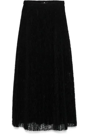 ERMANNO SCERVINO Nederdel, Dame, Sort, S, Sort Plissé Nederdel Semi-Gennemsigtig