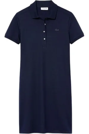 Lacoste Kjole, Dame, Blå, L, Bomuld, Blå Polo Kjole Slim Fit