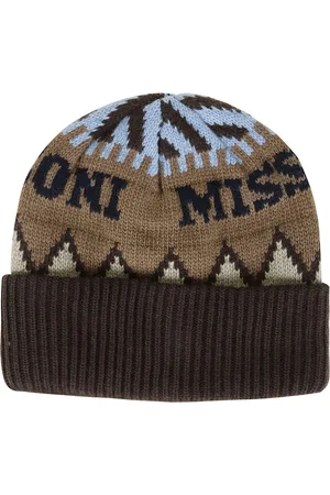 Missoni Tilbehør, Herre, Flerfarvet, ONE SIZE, Uld, Beanie Hat Beige Brown