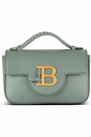 Balmain Taske, Dame, Grøn, ONE SIZE, Uld, Kornet kalveskind B-Buzz 17 Mini taske
