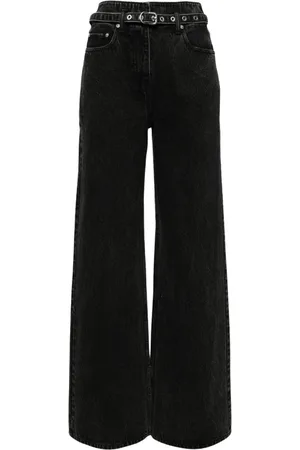 3.1 Phillip Lim Jeans, Dame, Sort, M, Bomuld, Sorte brede ben jeans