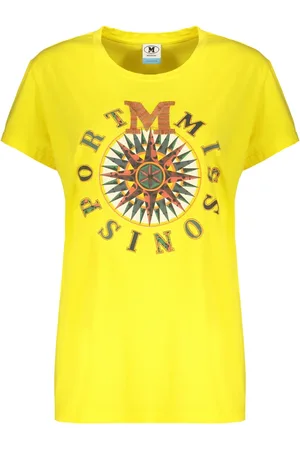 M Missoni Top, Dame, Gul, XS, Bomuld, Maxi Print Bomuld T-shirt