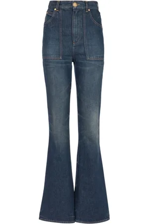 Balmain Jeans, Dame, Blå, XS, Denim, Vintage flared denim jeans