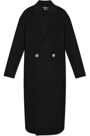 Balmain Frakke, Herre, Sort, L, Uld, Uldfrakke med lukkede revers